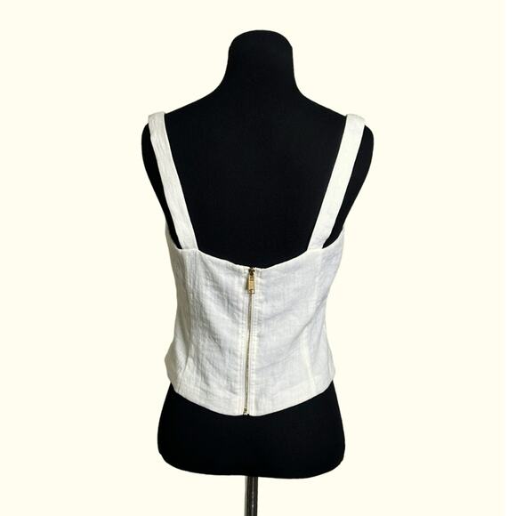 RACHEL ZOE cream cropped ruched gauze sleeveless top size 4 - Picture 2 of 12